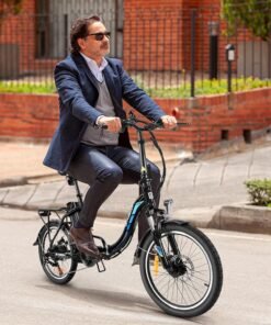 KAISDA K inch Folding Electric Moped Bike White