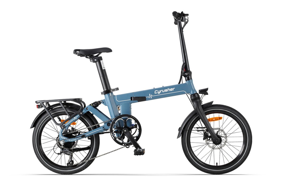 Cyrusher-Sonder-Folding-E-Bike-Blue-1 Cyrusher Sonder Folding E Bike Blue