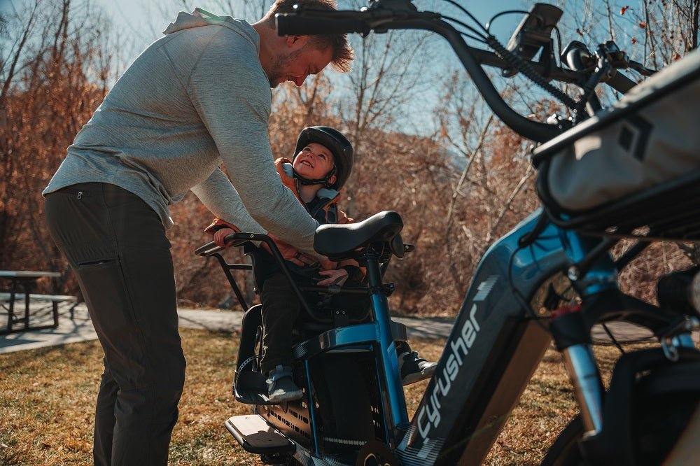 ride_Glider_ebike_with_child ride Glider ebike with child